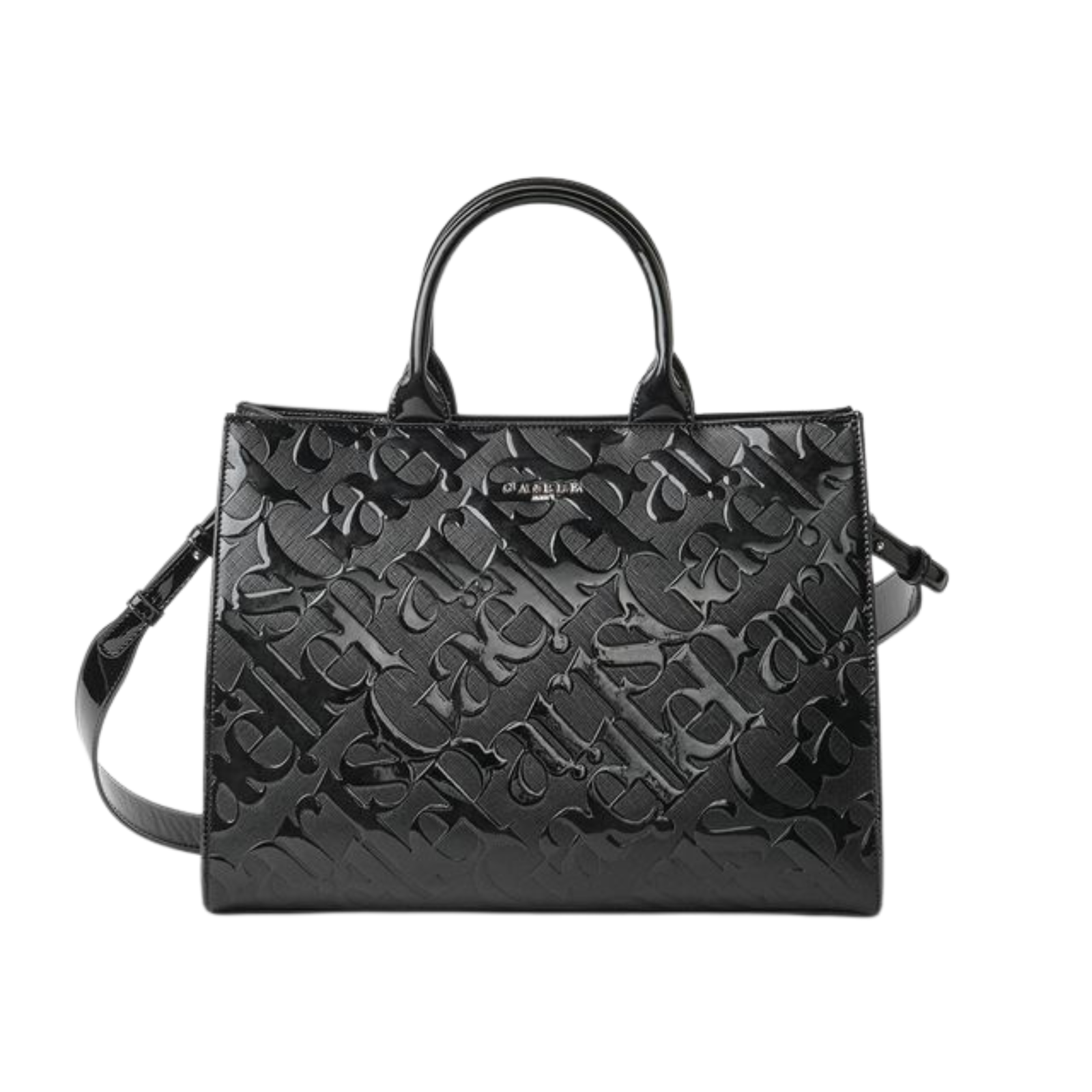 Maxi Shopper Allover In Vernice - Nero