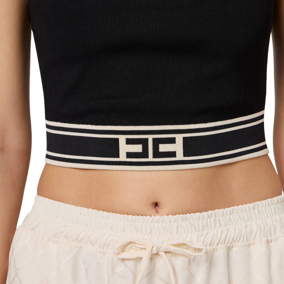 Top cropped schiena a vogatore - Nero/Burro