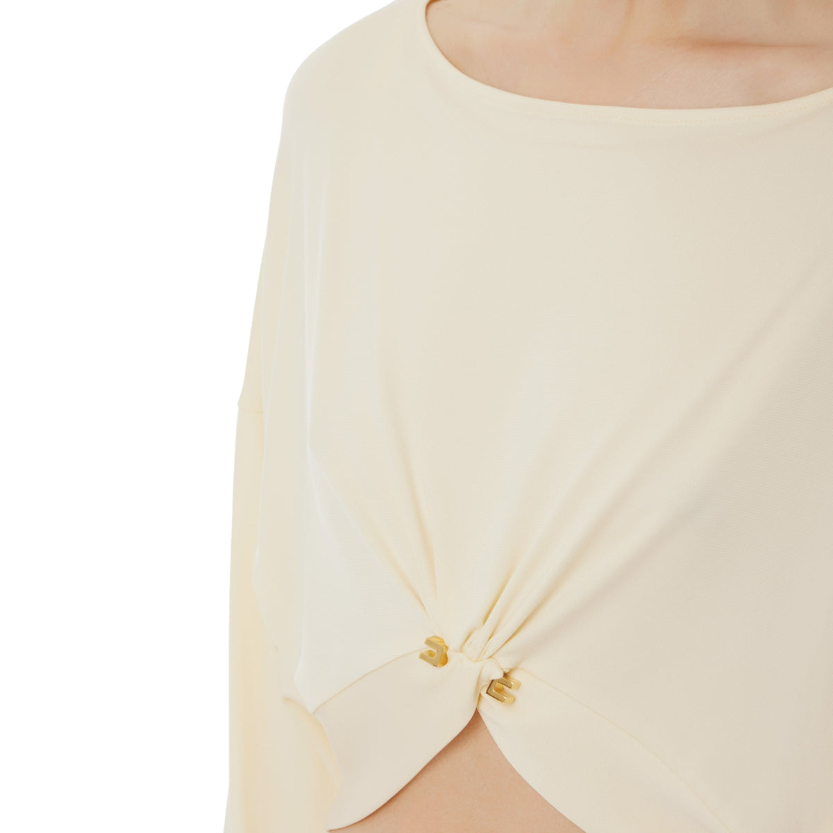 Maglia in jersey crêpe con piercing dorato - Lemonade