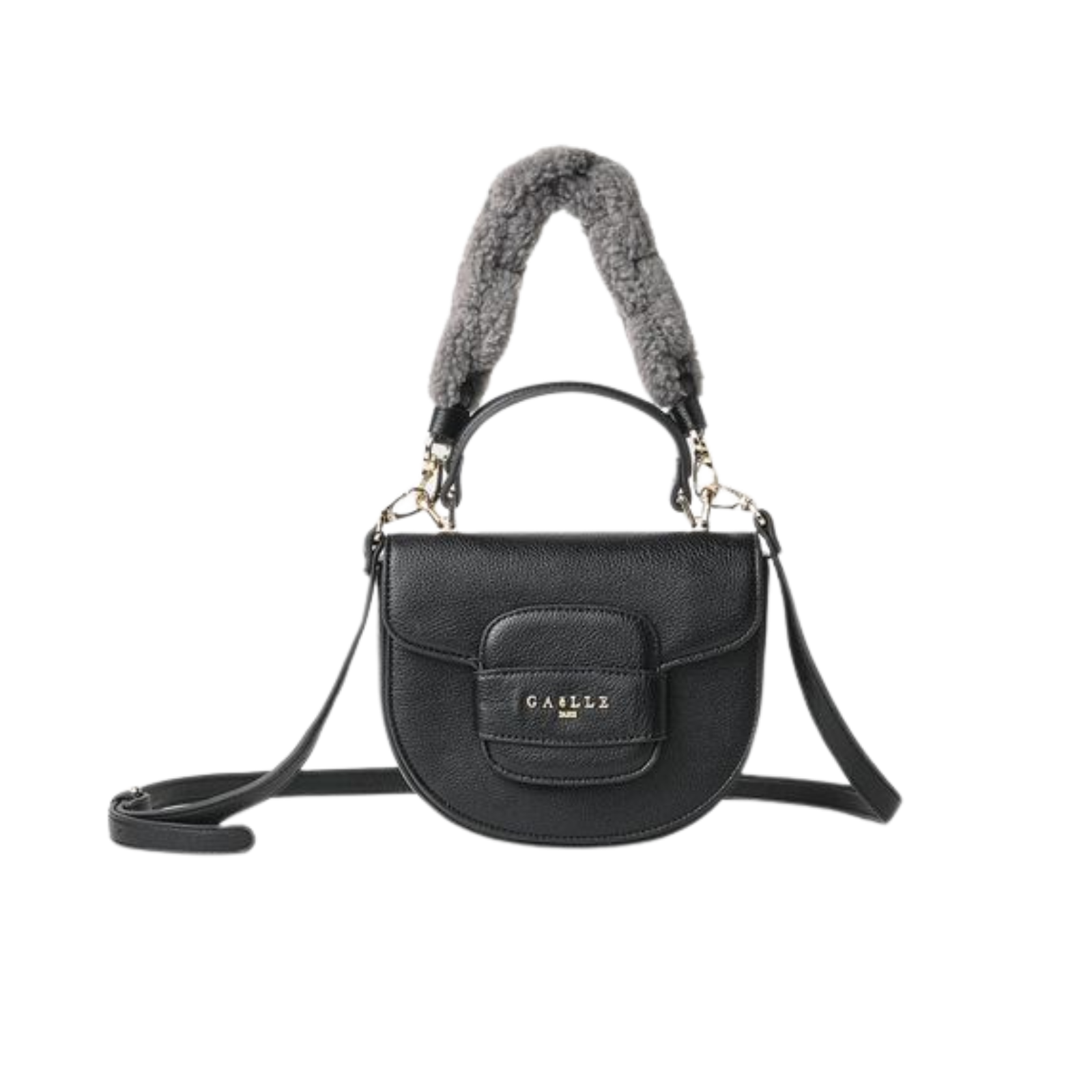 Mini Hand Bag Con Maxi Catena Eco Montone - Nero