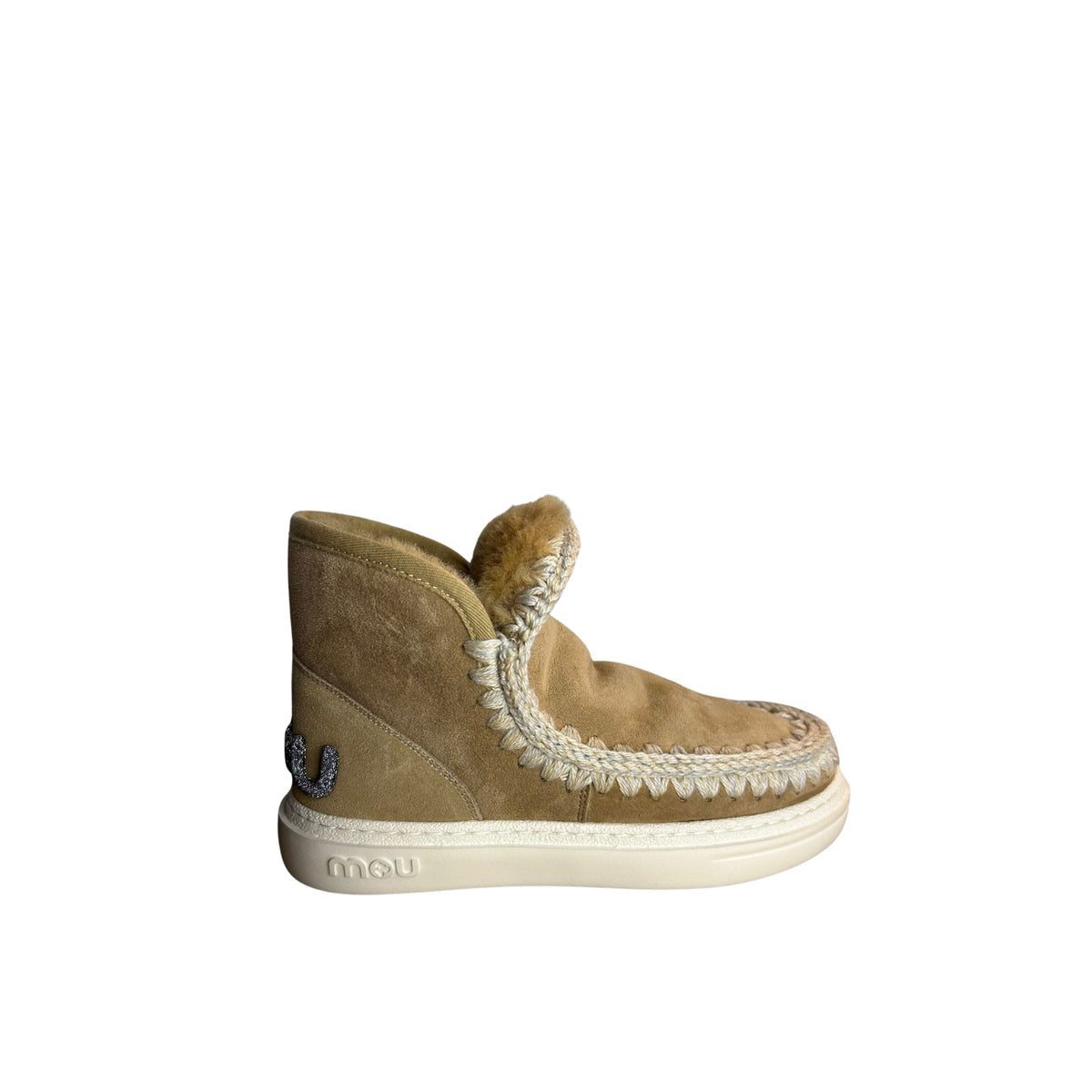 Stivale MOU Eskimo sneaker bold glitter logo - Cammello