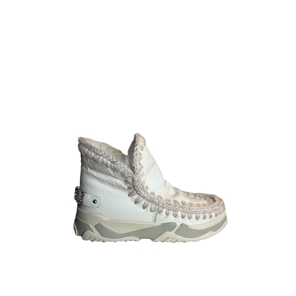 Stivale Eskimo trainer con logo in strass - Bianco