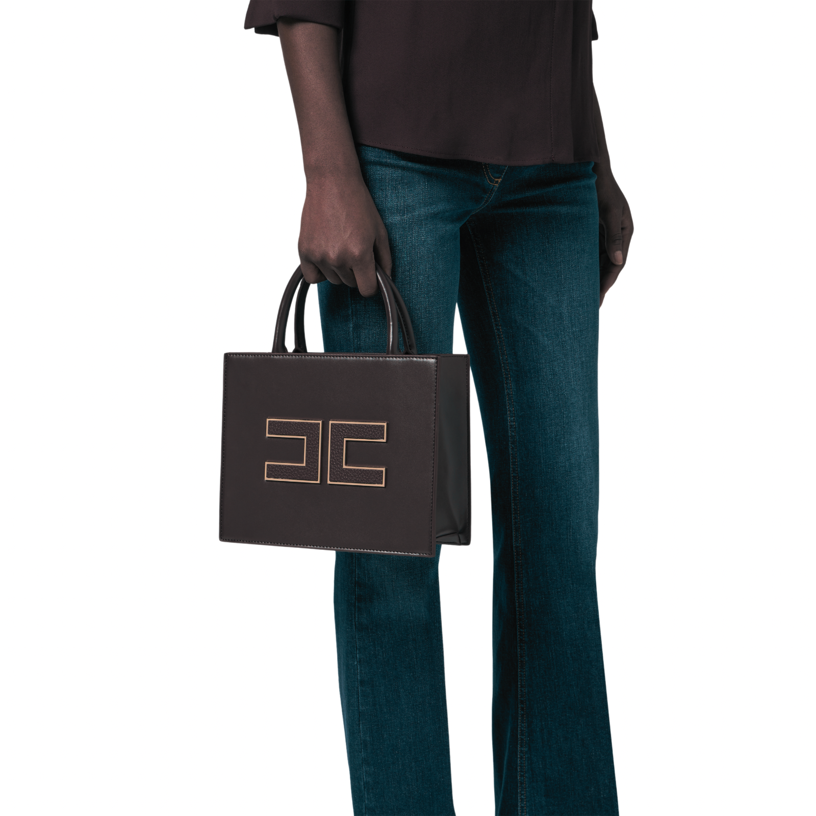 Tote piccola con logo - MERLOT