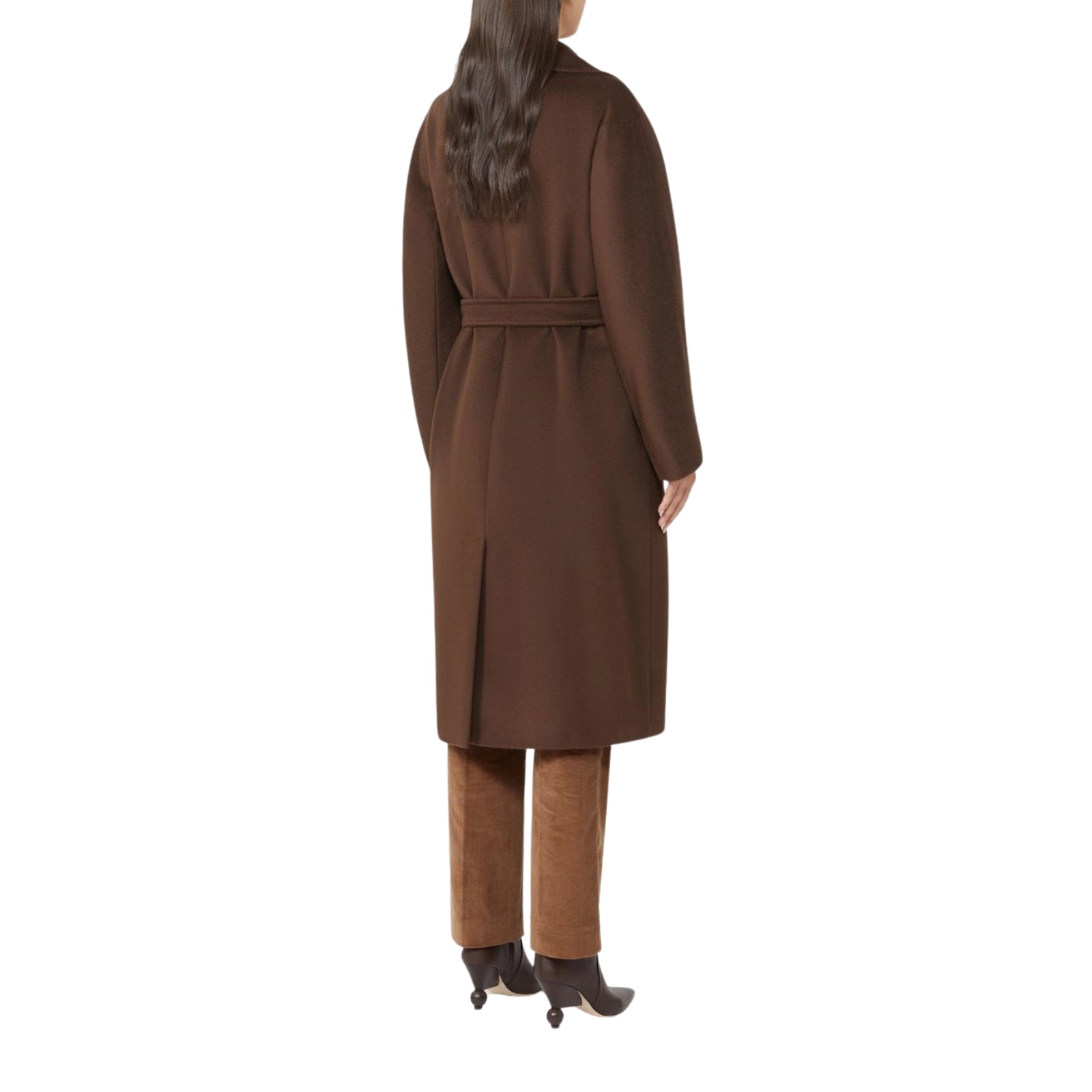 Cappotto midi Resina doppiopetto in lana - MARRONE