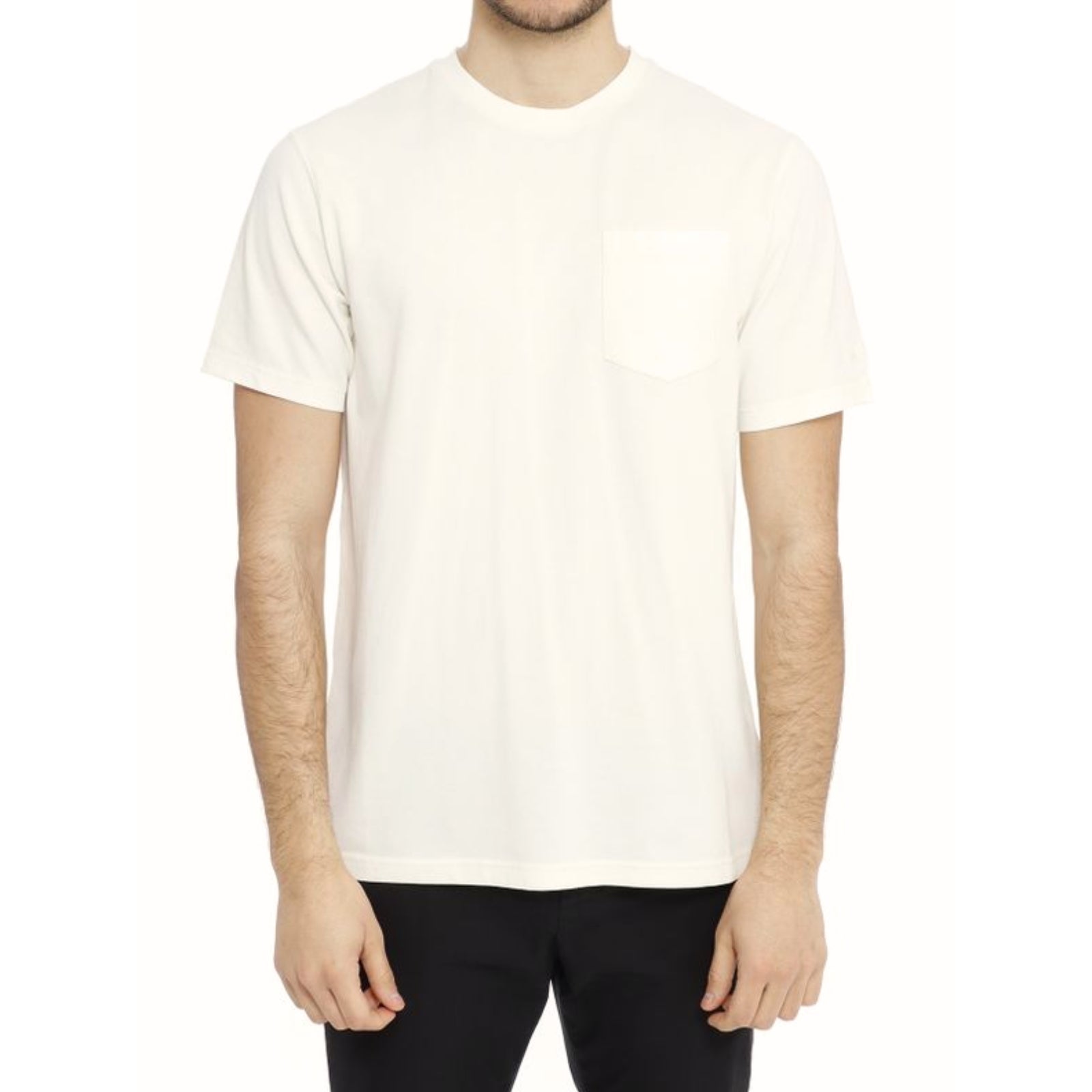 T-shirt Bakewell in piquet di cotone con taschino - CREMA