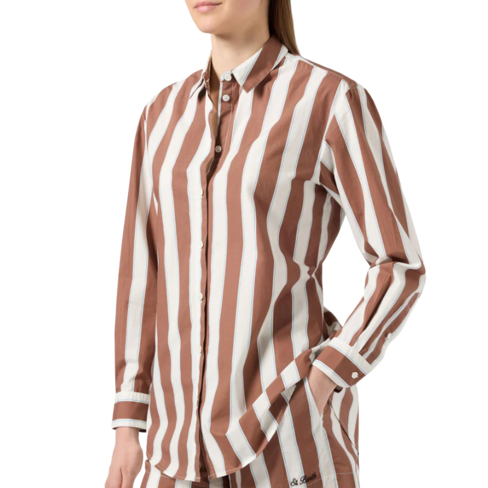 Camicia brigitte marrone a righe