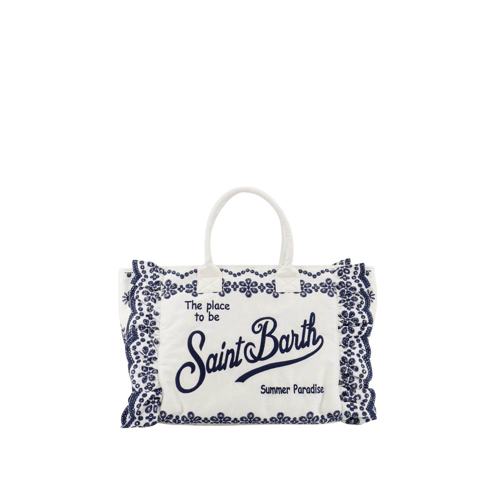 Borsa colette sangallo con volant - BIANCO