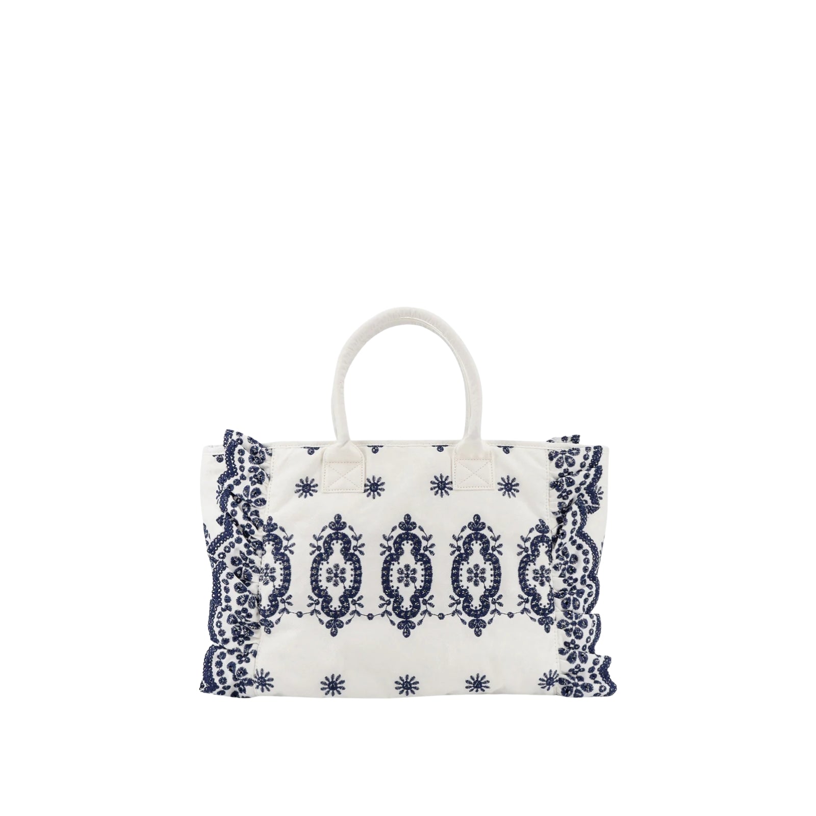 Borsa colette sangallo con volant - BIANCO