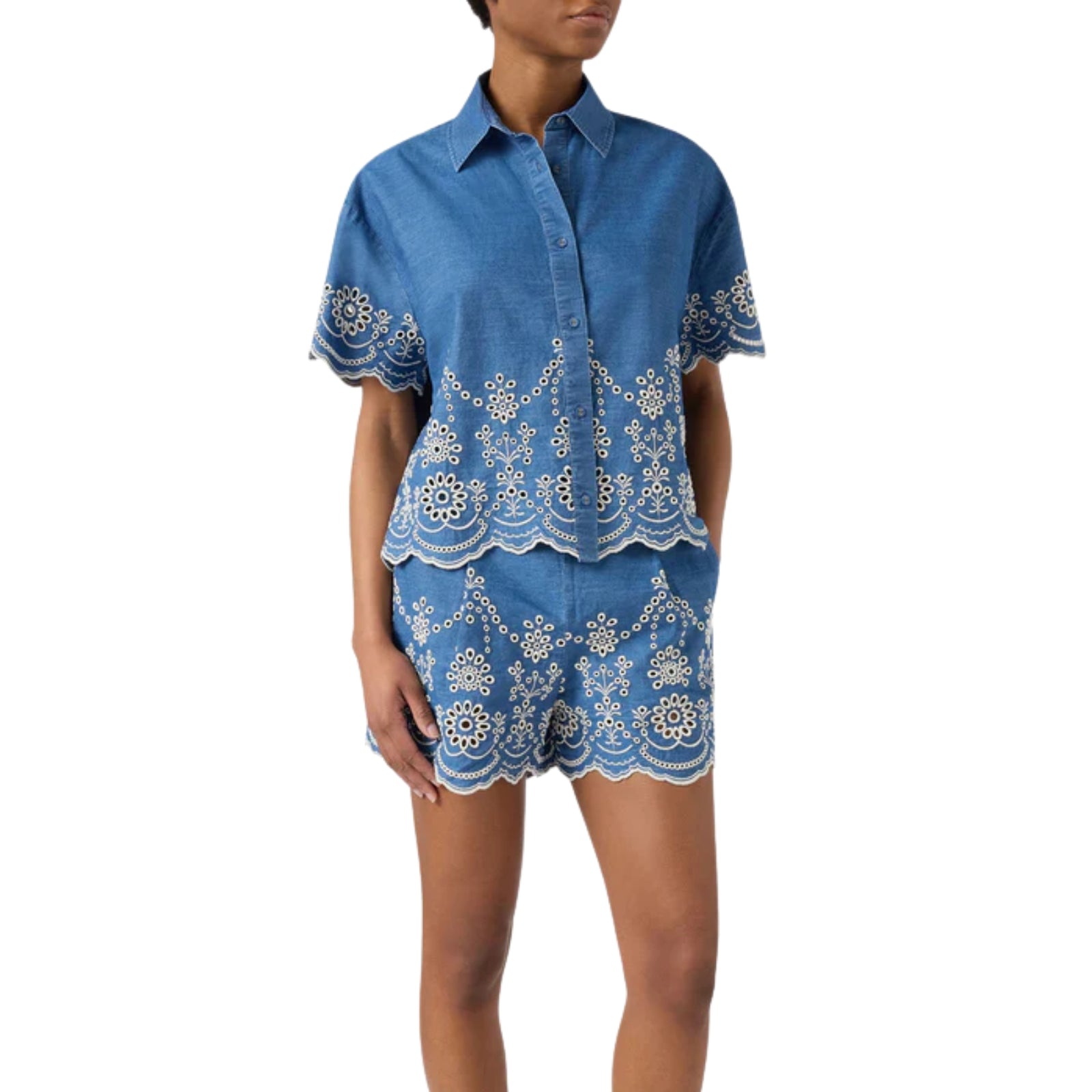 Camicia chambray morris flower