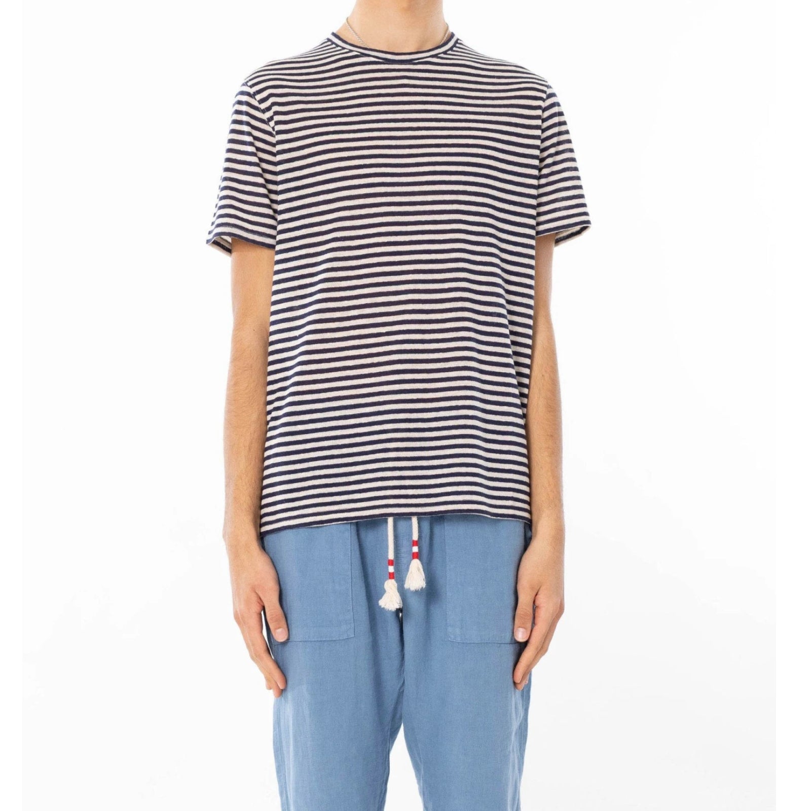 T-shirt Dover in cotone a righe - BLU
