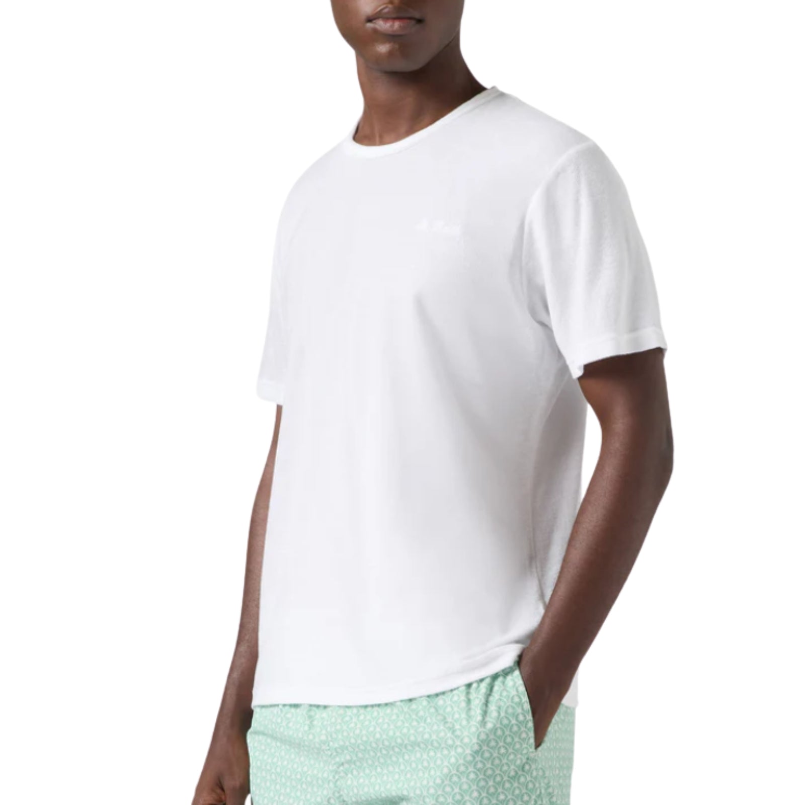 T-shirt da uomo in spugna Gary con ricamo St. Barth - BIANCO
