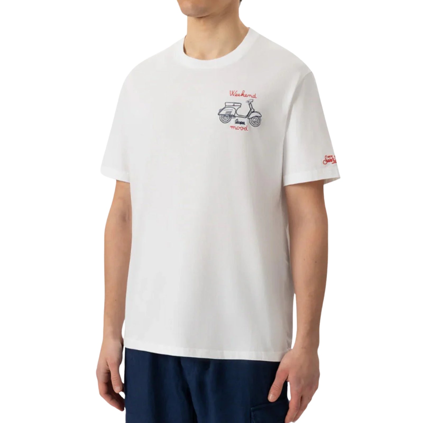 T-shirt Portofino bianca con ricamo Weekend mood