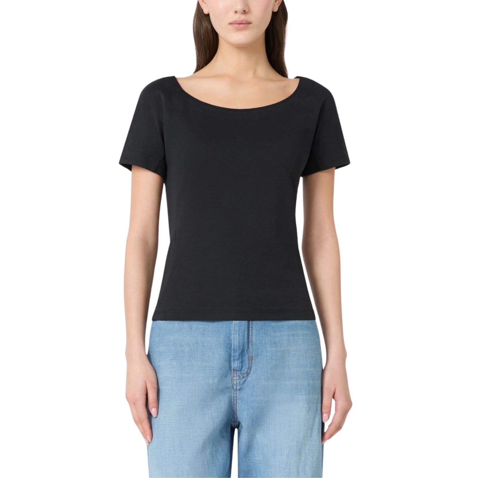 Top MULTIG aderente in jersey - NERO