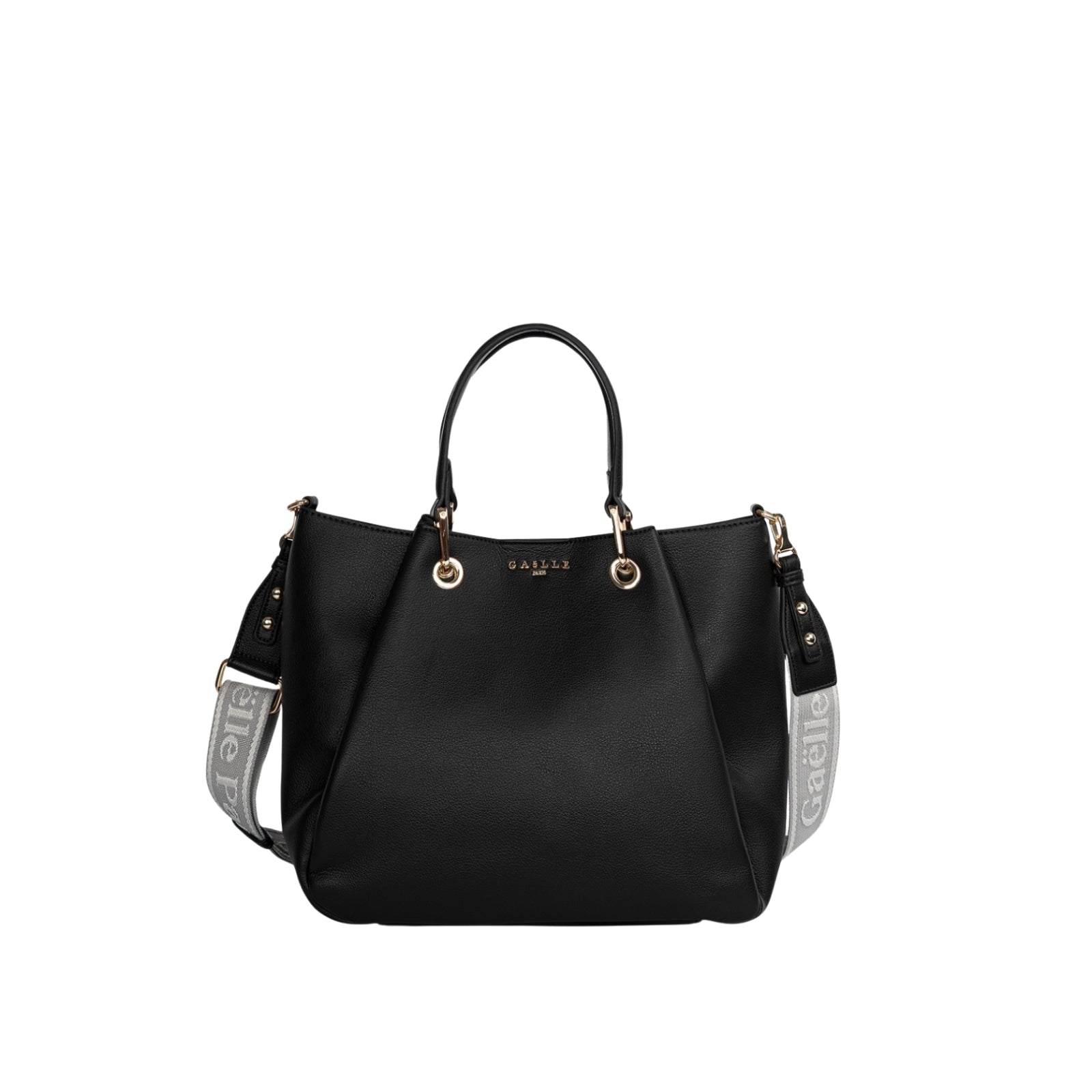 Maxi hand bag con tracolla in jaquard - NERO