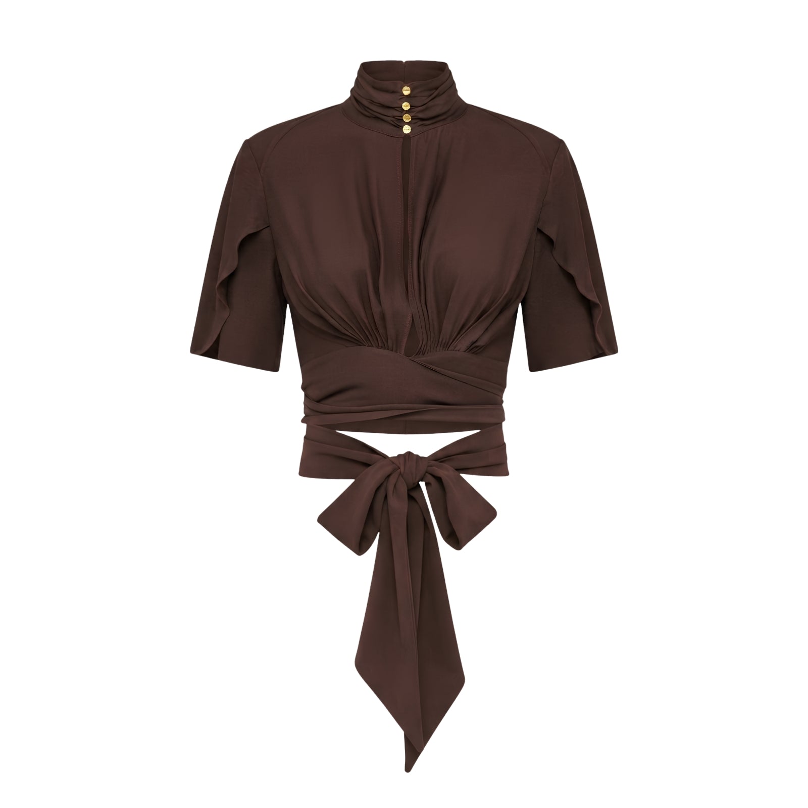 Blusa in georgette di viscosa - CACAO