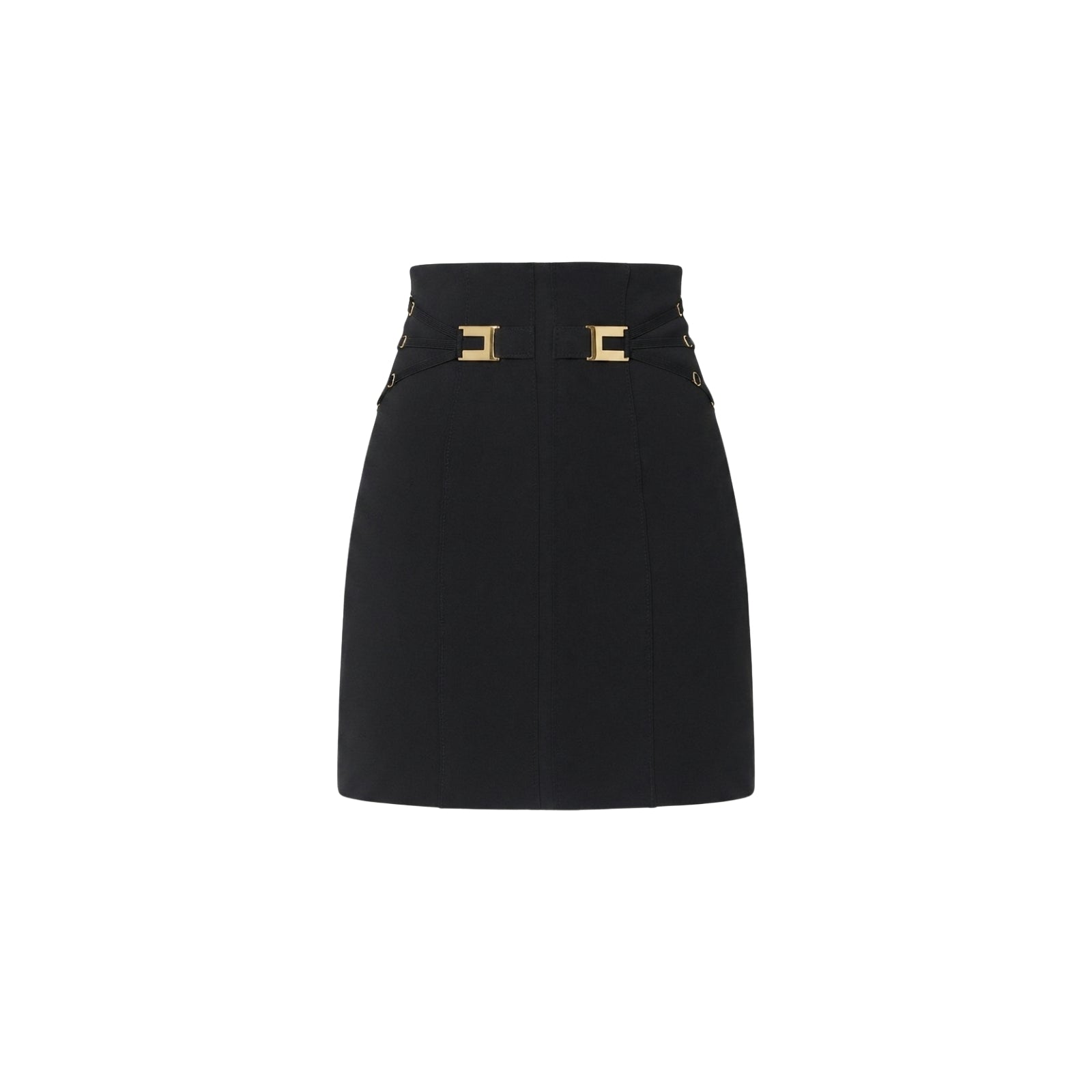 Minigonna in doppio crêpe stretch con elastici