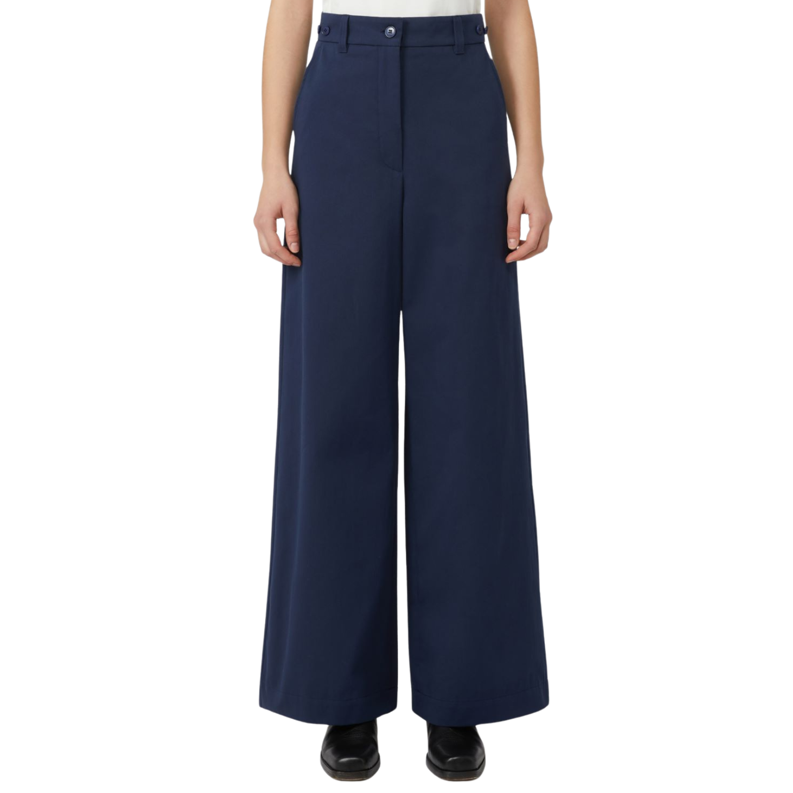 Pantalone in gabardina di cotone - BLU - Marco Masi Fashion Store