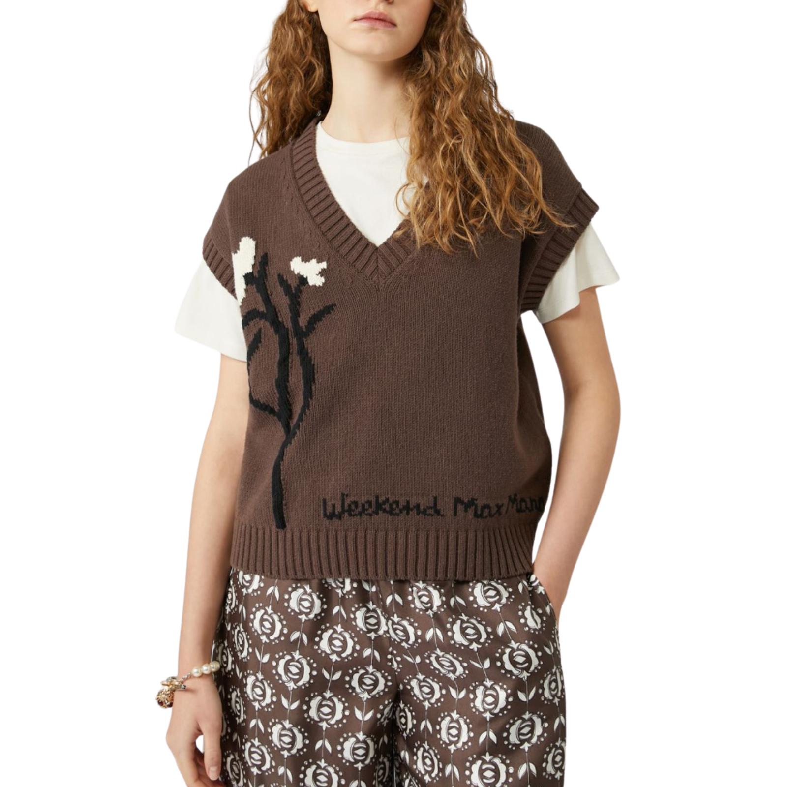 Gilet intarsiato in misto cotone - Marco Masi Fashion Store