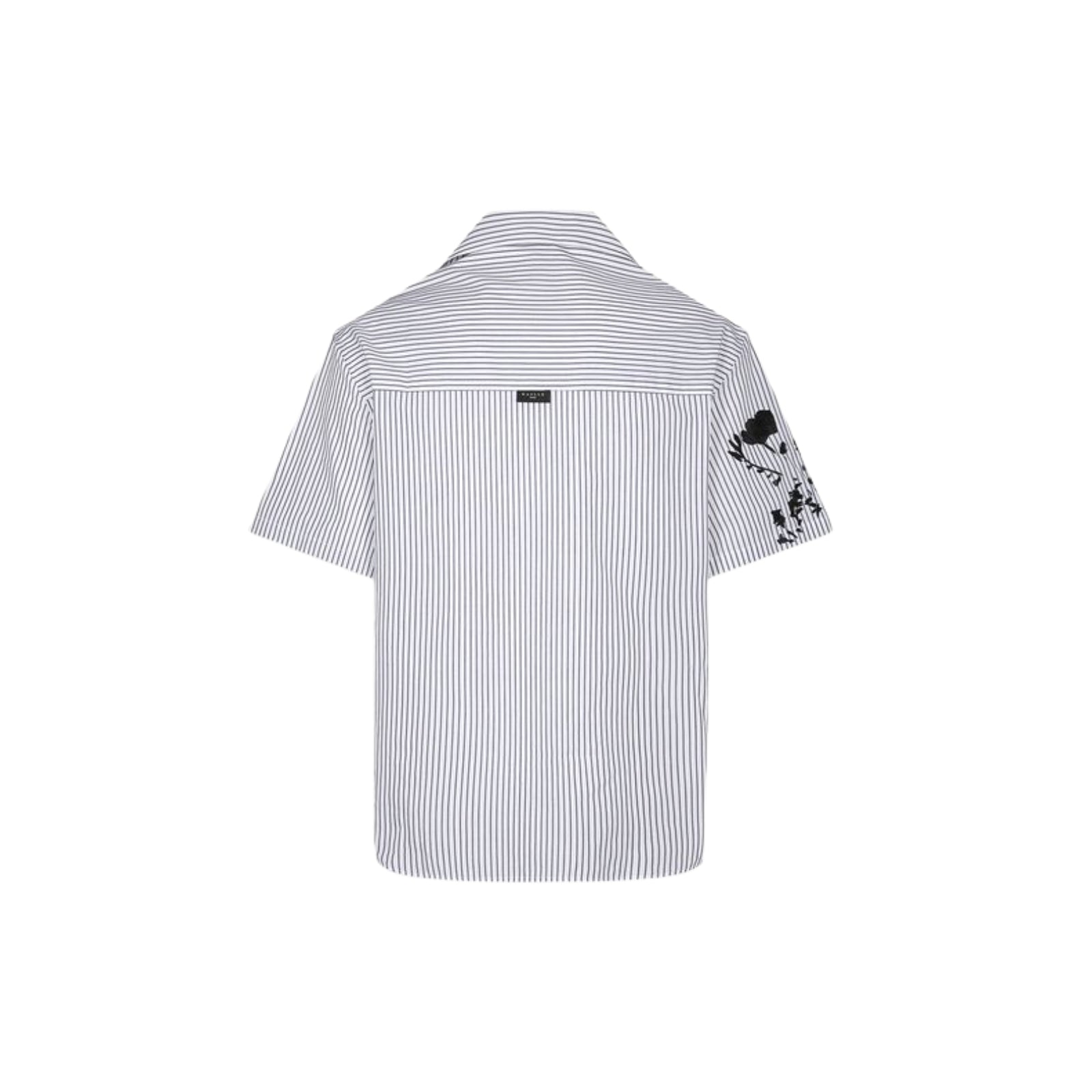 Camicia Fit. Bowling Manica Corta Stampata - BIANCO