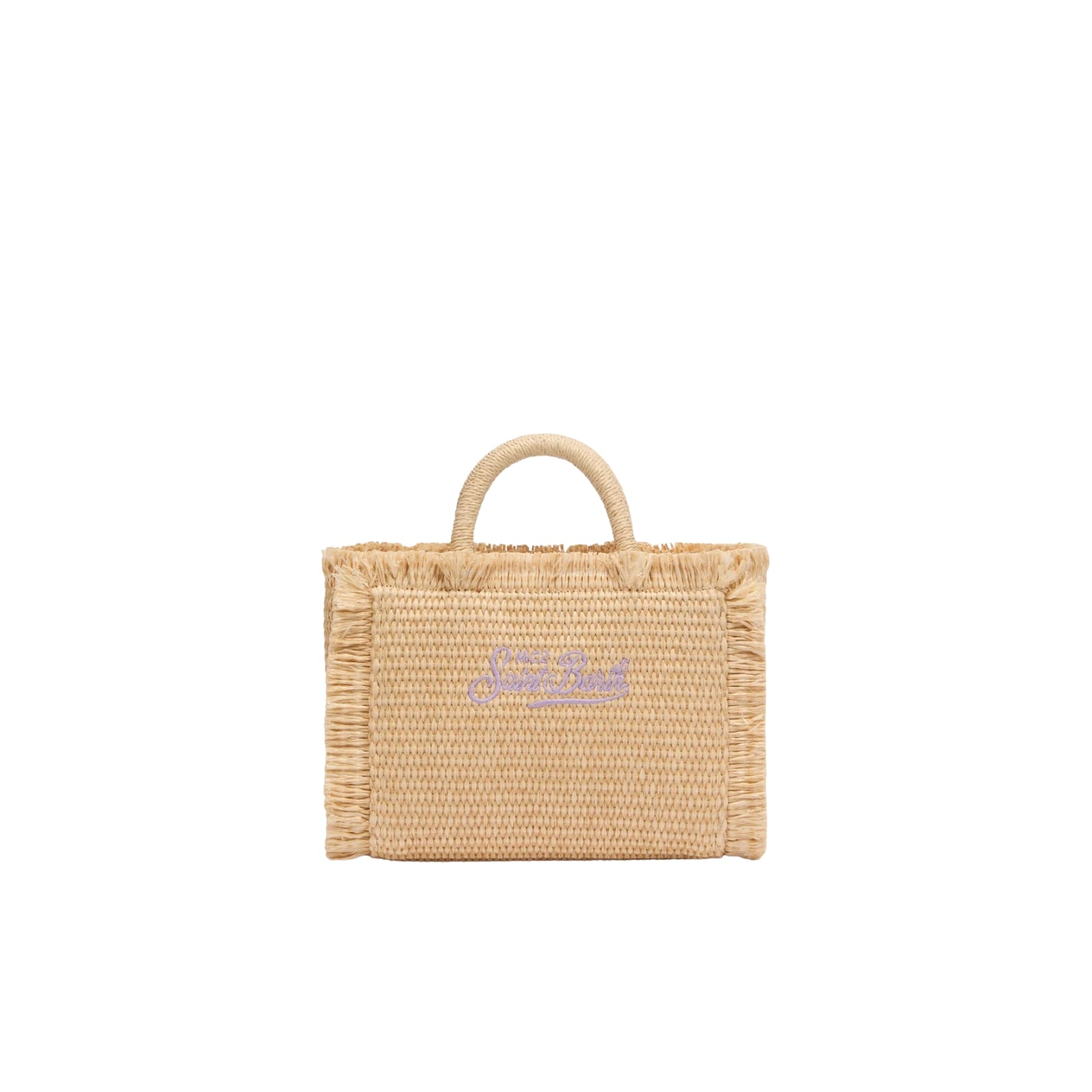 Borsa Mini Vanity effetto paglia con decorazioni in strass - COLORATI