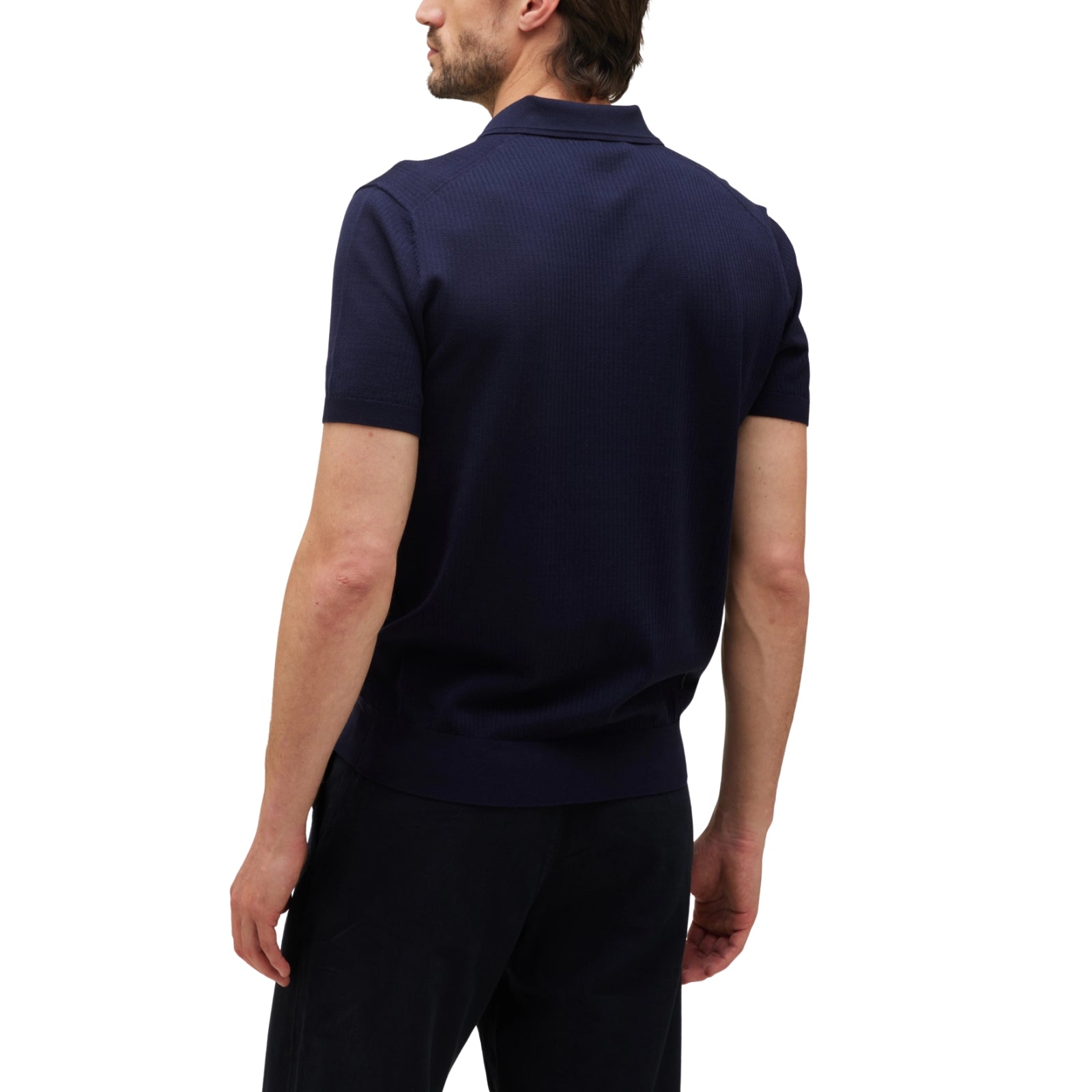 Polo manica corta con treccine e collo a zip - BLU
