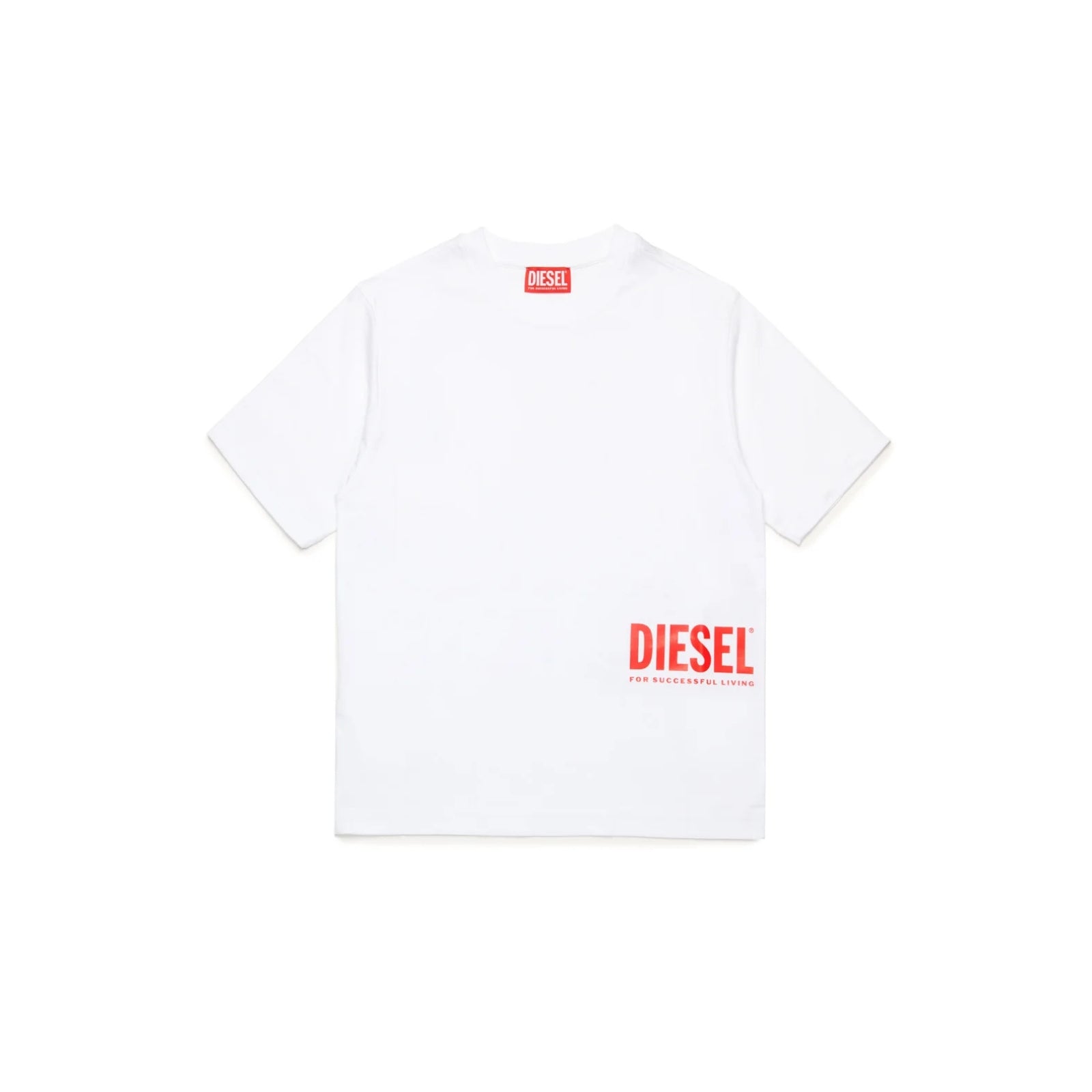 T-shirt con logo Biscotto laterale - BIANCO