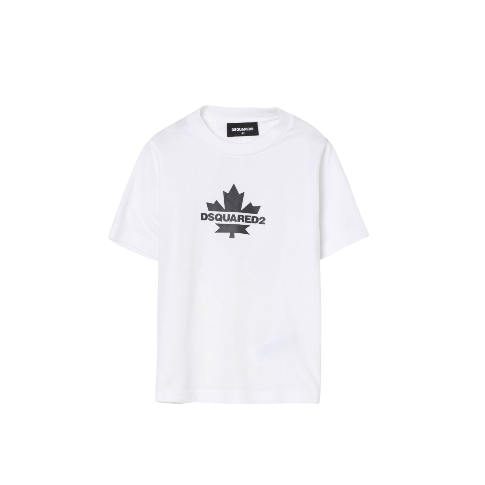 T-shirt girocollo con applicazione logo in rilievo - BIANCO