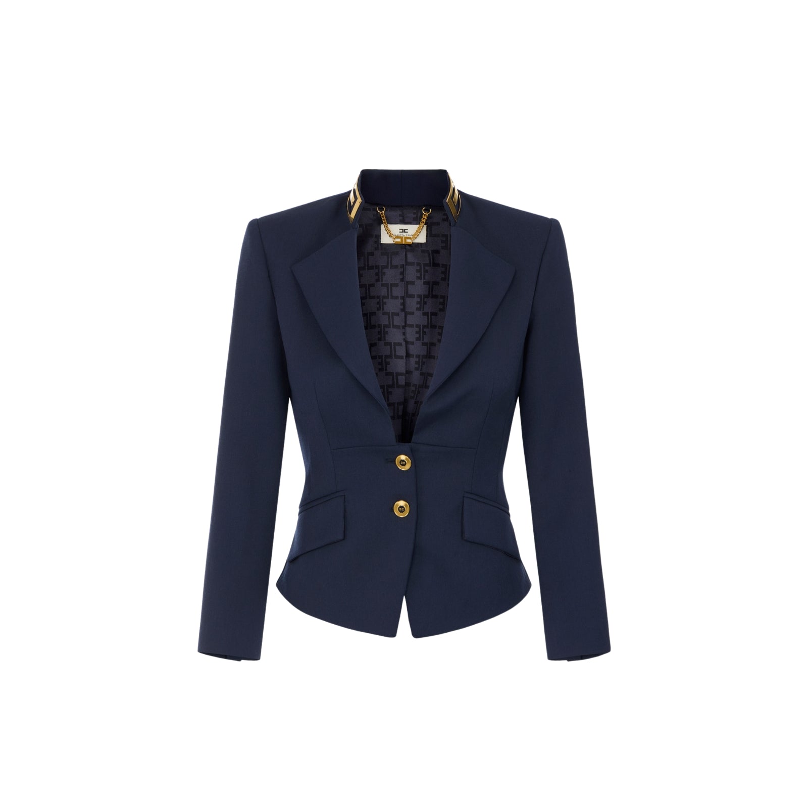 Giacca in gabardina con collo gioiello