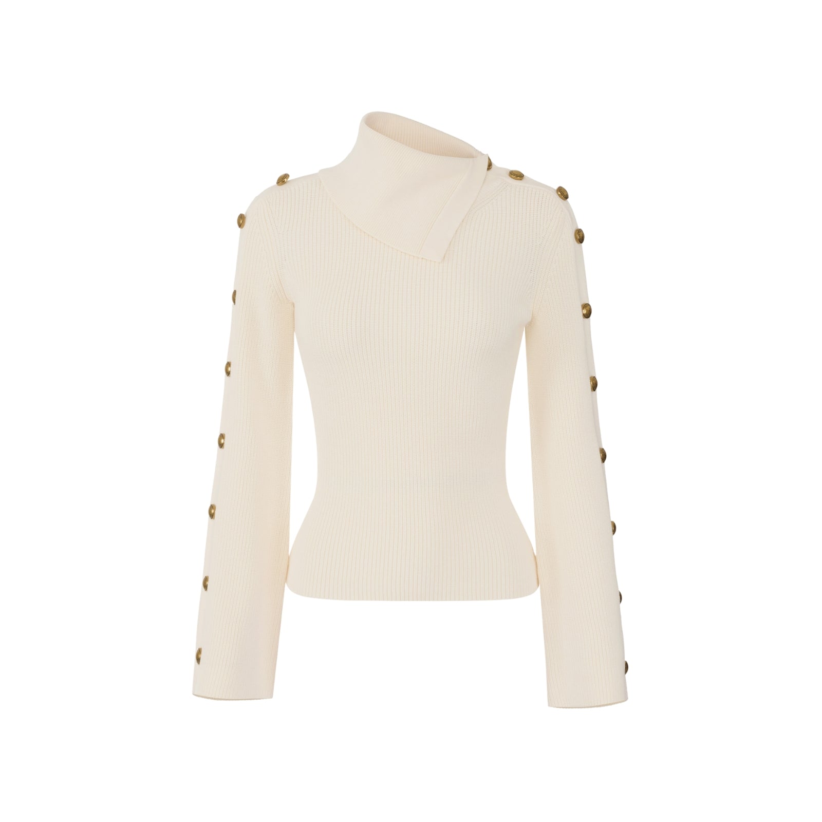 Pullover in maglia con bottoni gioiello - BURRO