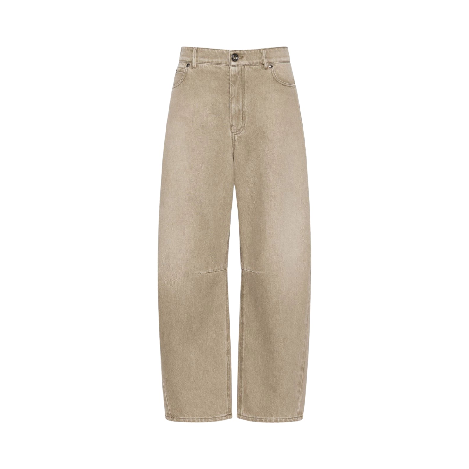 Jeans barrel leg in denim effetto used