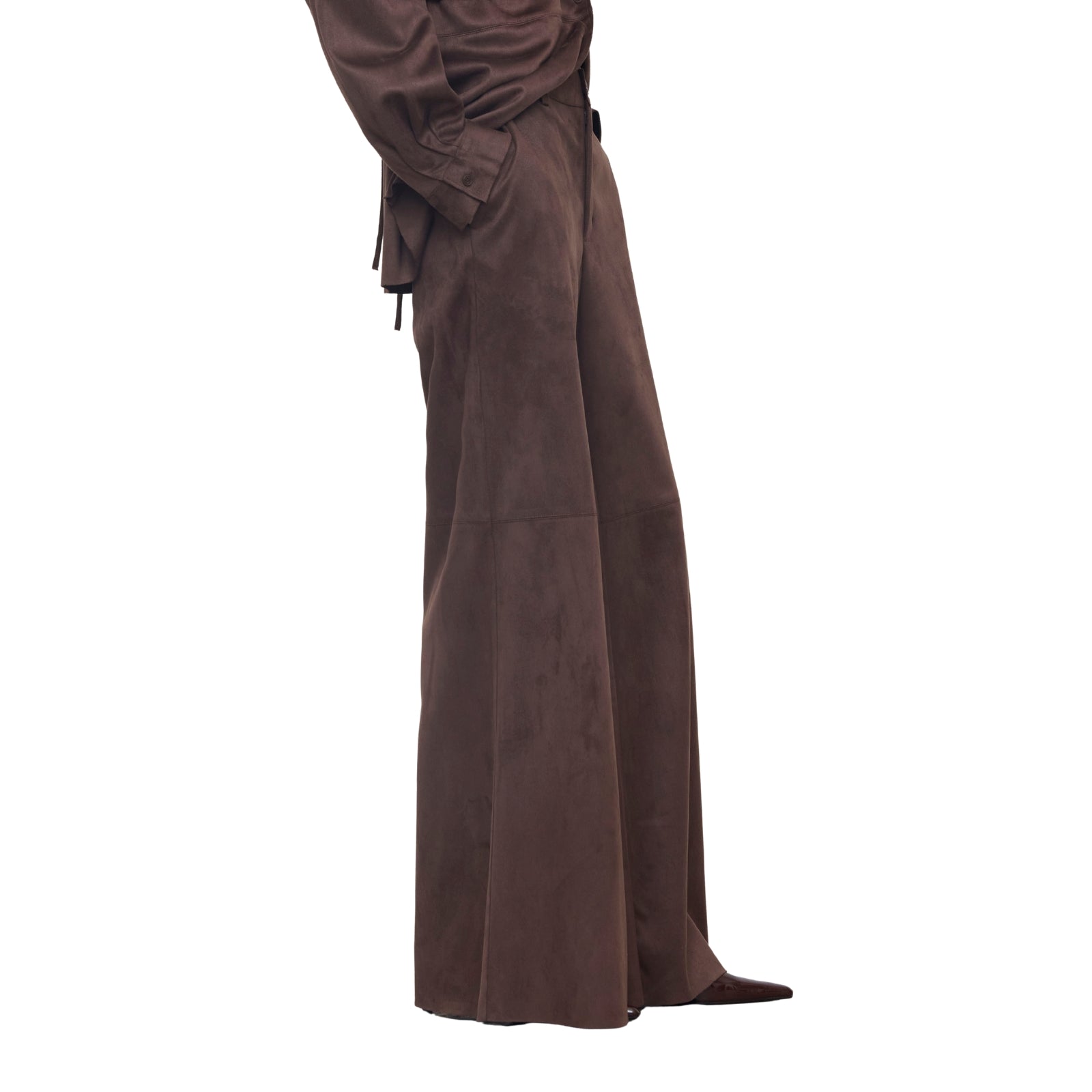Pantaloni Palazzo Effetto Scamosciato