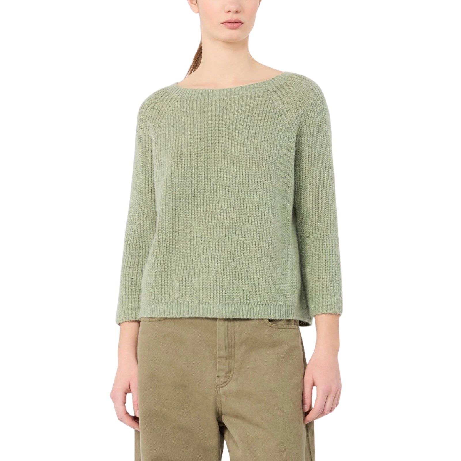 Maglia in filato di misto mohair - VERDE SALVIA
