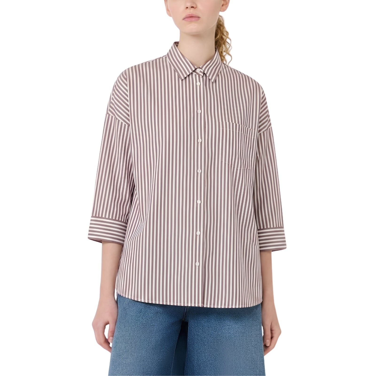 Camicia boxy in popeline di cotone