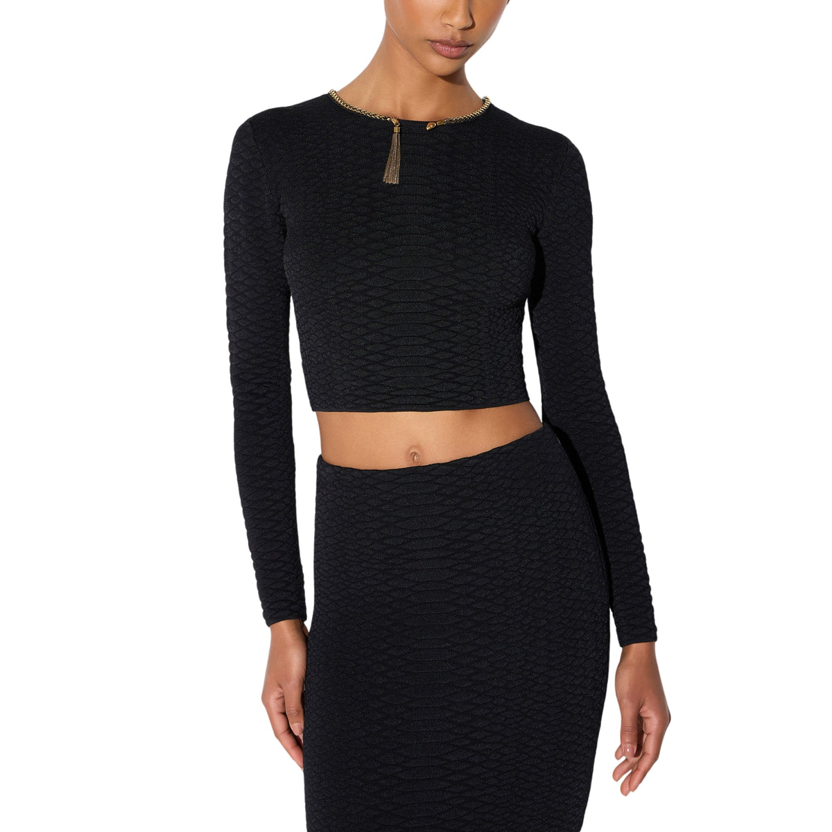 Top in maglia a trama snake