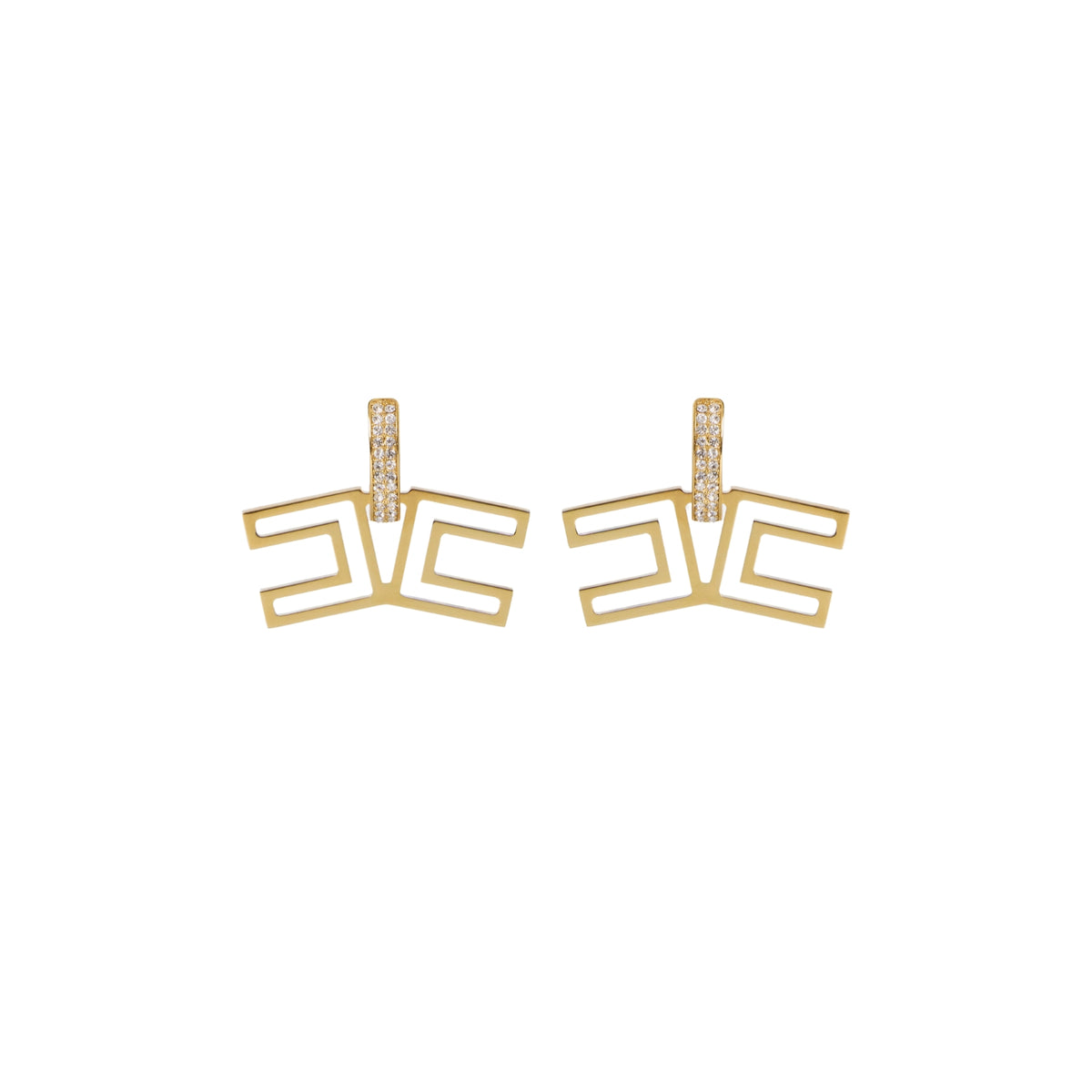 Orecchini con pavé di strass - Oro