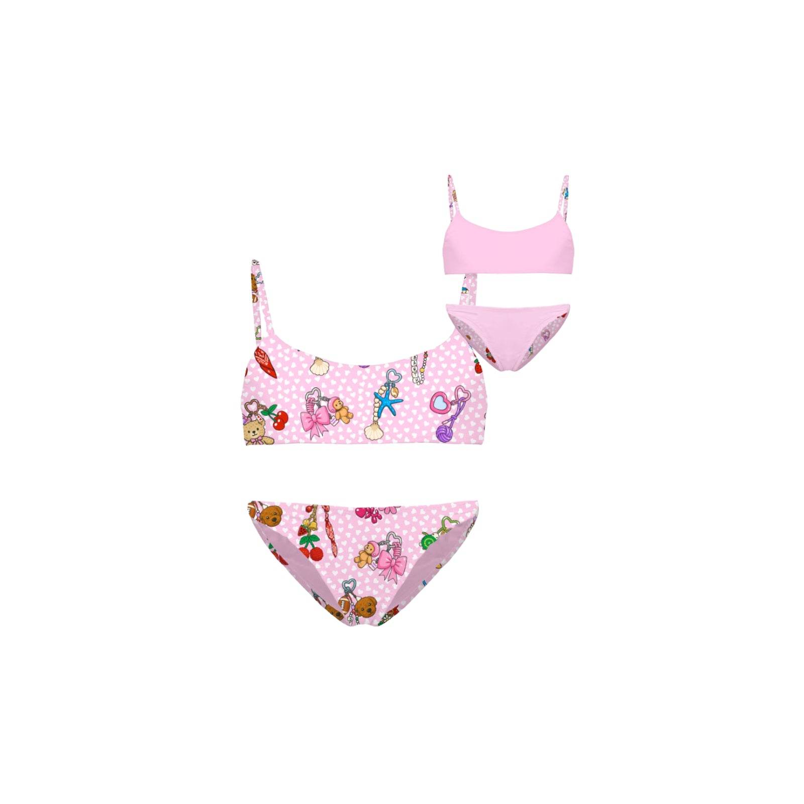 Bikini Jaiden da bambina reversibile - ROSA