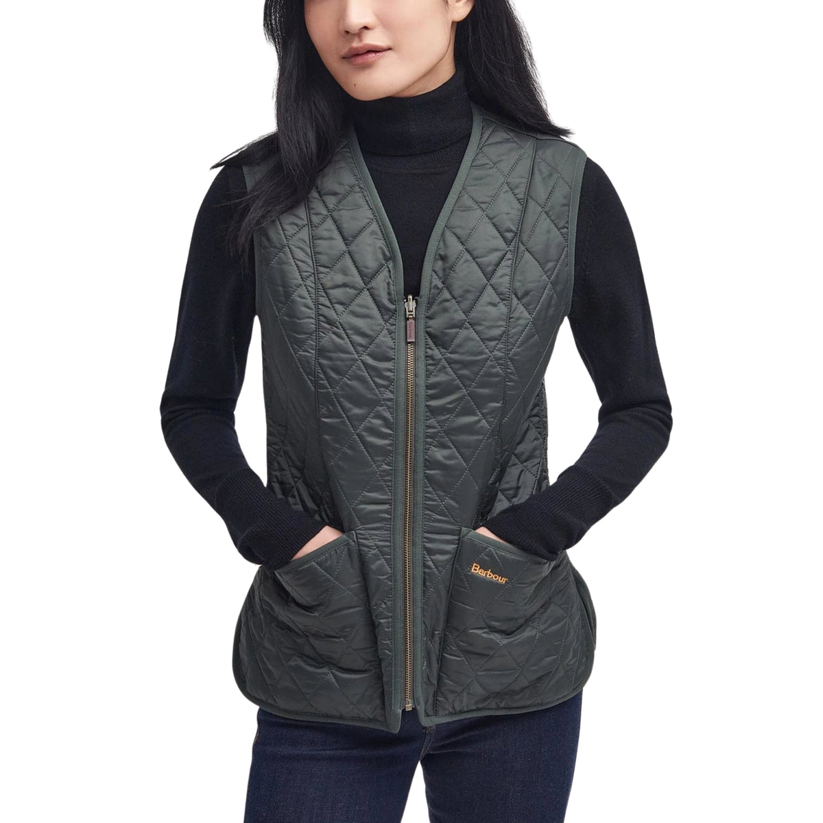 Gilet Betty Liner in pile - Oliva
