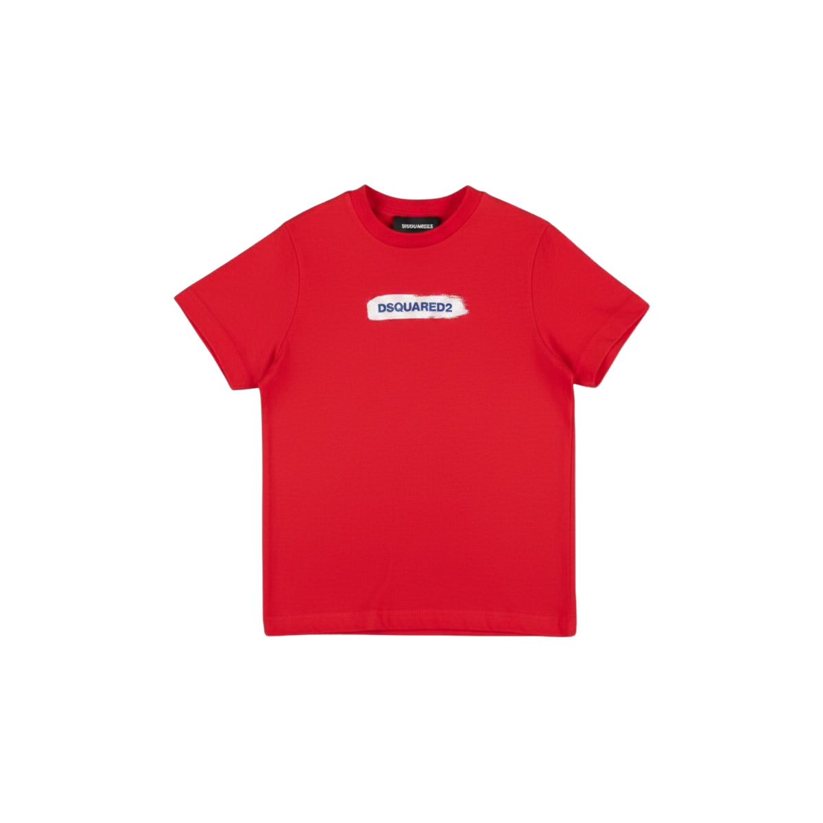 T-shirt girocollo con piccola stampa logo sul petto - Rosso