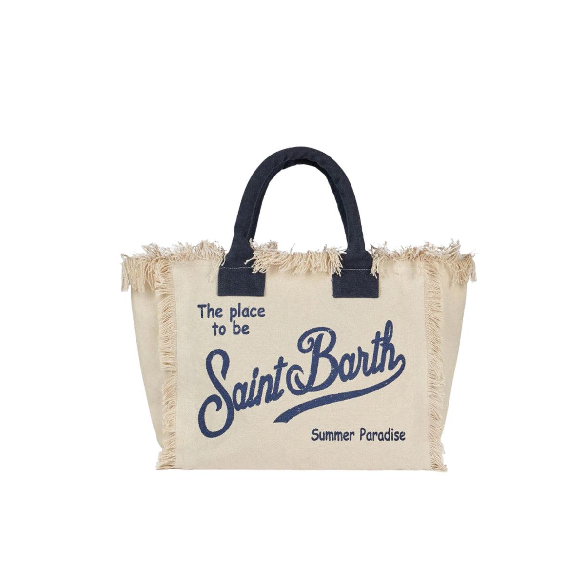 Borsa Vanity shopping in tela di cotone - Bianco
