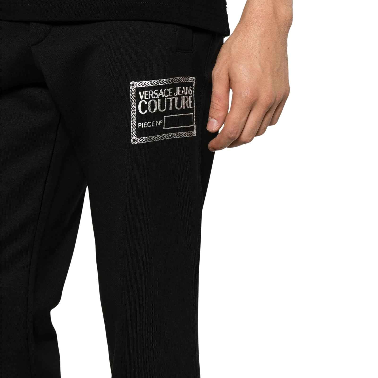 Pantalone con logo argento