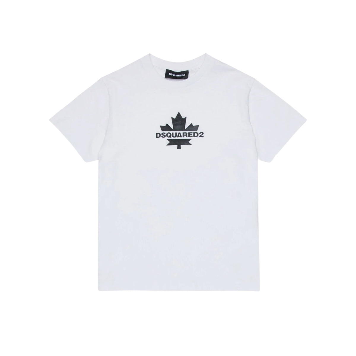 T-shirt oversize con logo Maple Leaf gommato - Bianco