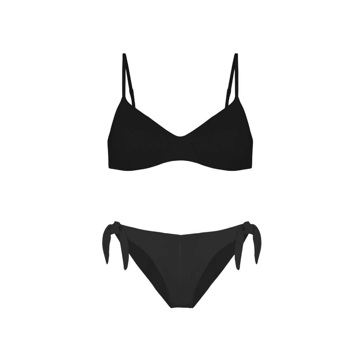Top bikini scollo profondo May - Nero