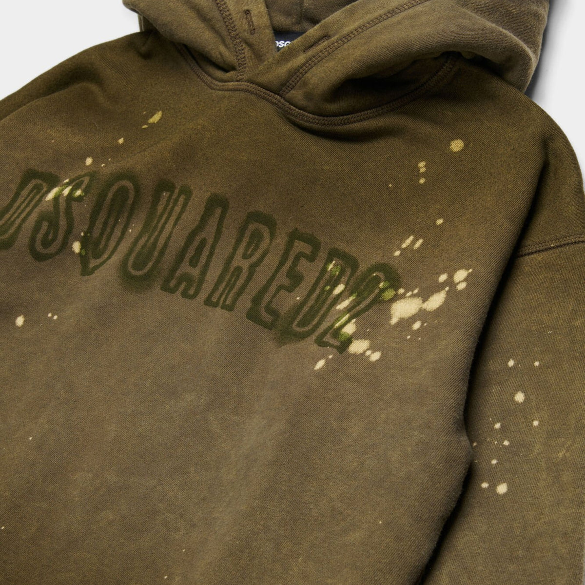 Felpa loose con cappuccio effetto sbiadito - Verde