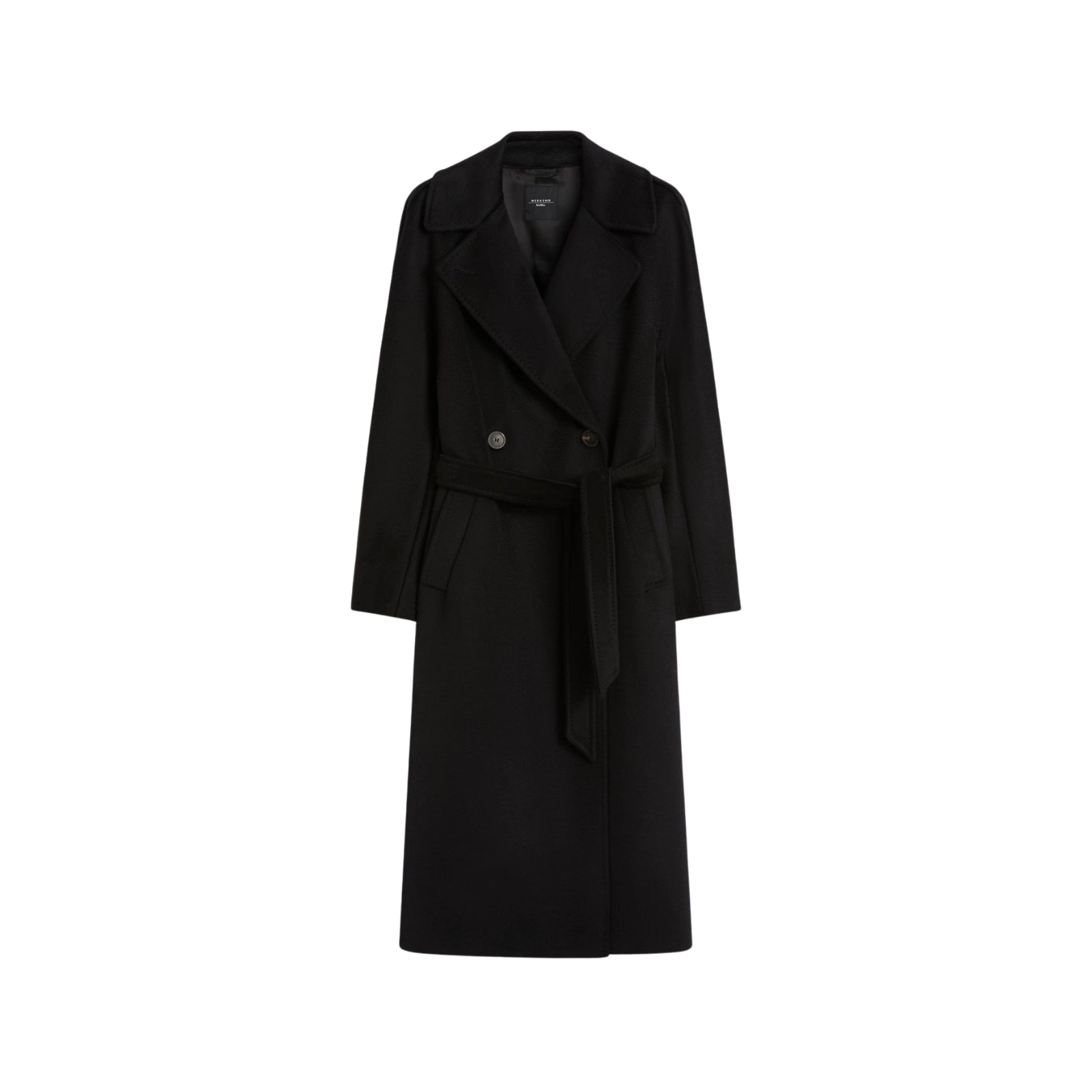 Cappotto midi Resina doppiopetto in lana - NERO