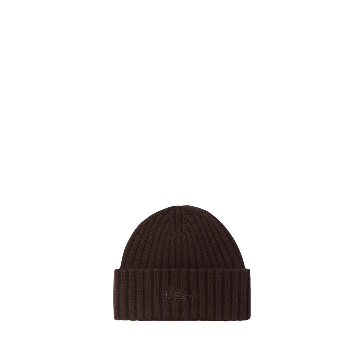 Berretto Wengen in lana con ricamo logo-MARRONE