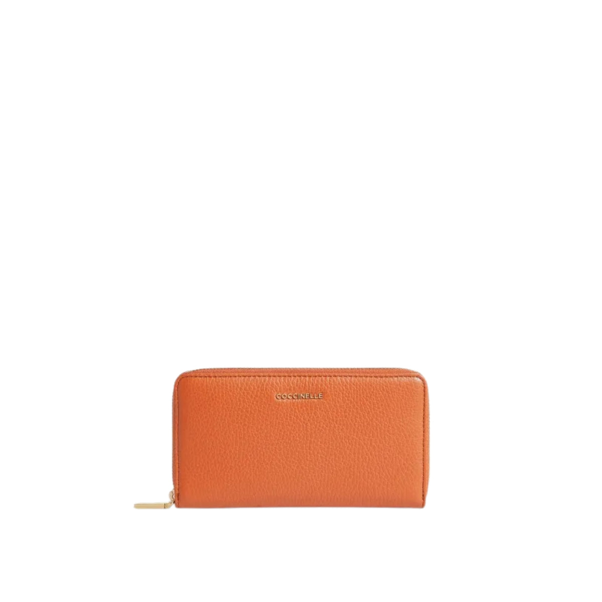 Portafoglio con zip linea Metallic - Cuoio