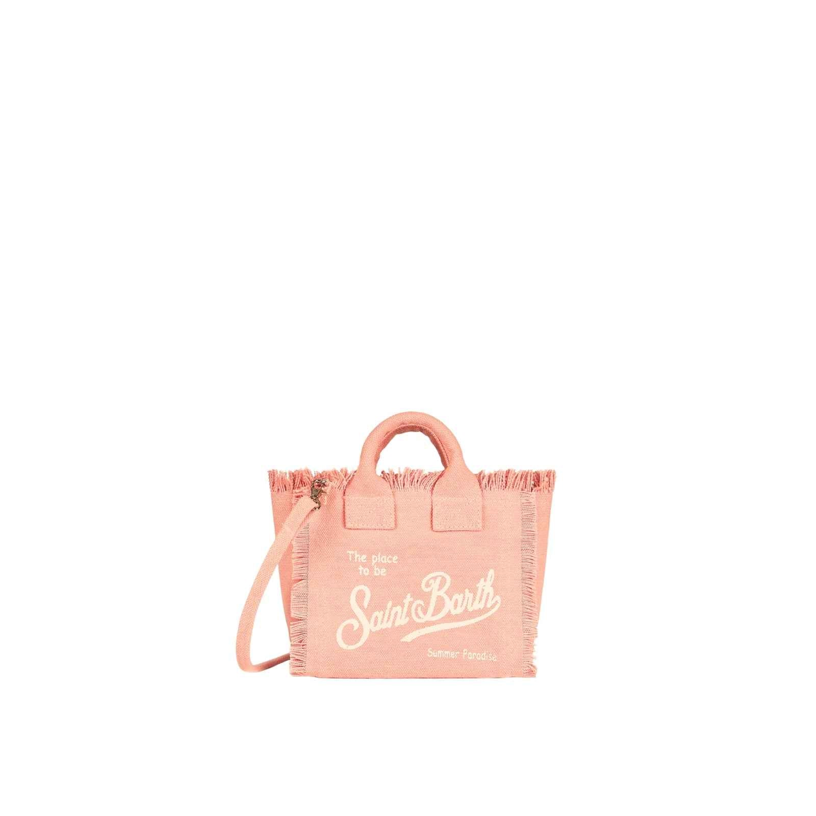 Borsa Mini Vanity in canvas di cotone rosa