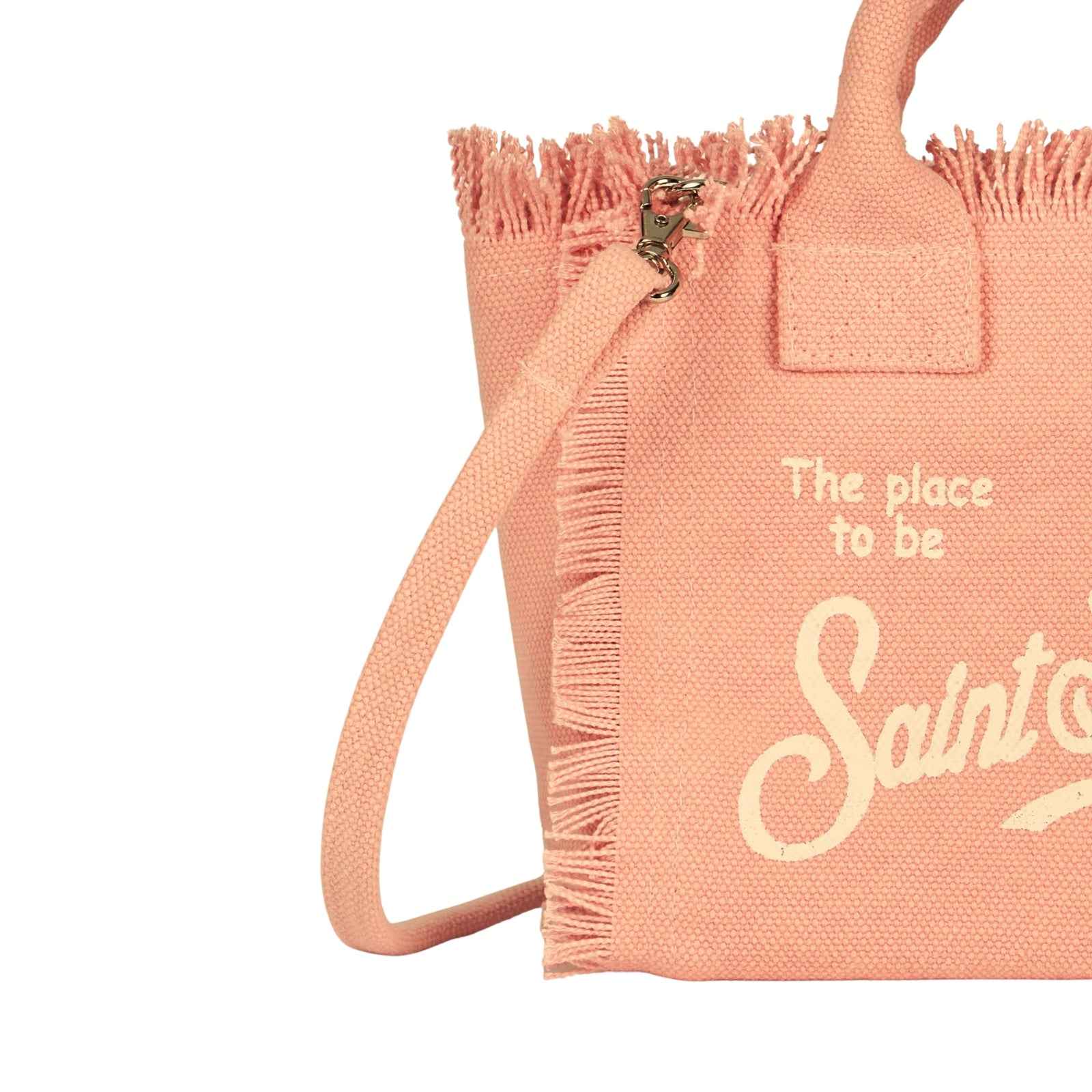 Borsa Mini Vanity in canvas di cotone rosa