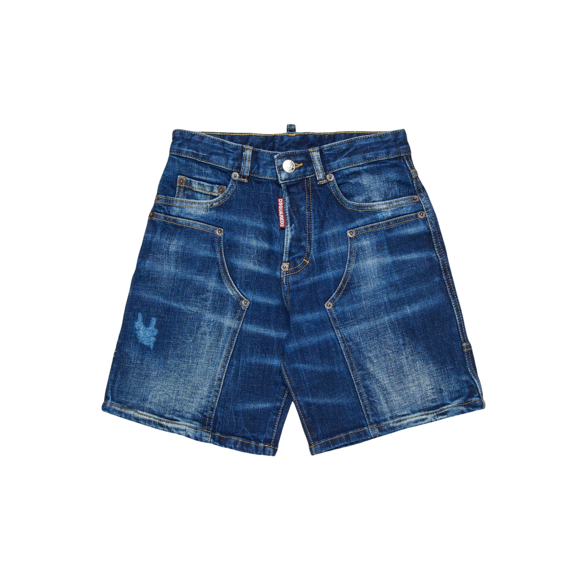 Shorts in denim effetto vissuto - Denim