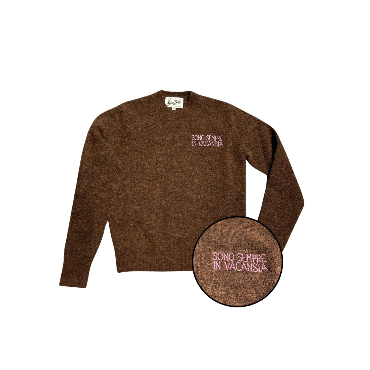 Maglione New Queen in misto lana merino e alpaca - Marrone